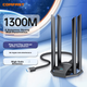Беспроводной USB-адаптер COMFAST 1300M с поддержкой двухдиапазонной сети 5G, антенной высокого усиления, гигабитным Wi-Fi приемником для компьютеров, проникающим сквозь стены, и передатчиком для ноутбуков (WU785AC). - изображение 1