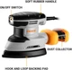 Вібраційна шліфувальна машина DEKOPRO 180W Mouse Sander, 13000 об/хв, контейнер для пилу, шліфмашина, шліфувальна машинка по дереву - зображення 2