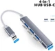 Адаптер (хаб) Type-C 3.1 на 4 USB 3.0 переходник черный - изображение 3