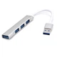 Адаптер (хаб) USB на 4 USB 3.0 перехідник сірий - зображення 2