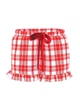 Женские шорты Victoria's Secret (996732548896) Flannel Boxy Ruﬄed Pajama Shorts L красные - изображение 3