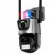 Уличная охранная WIFI камера видеонаблюдения Dual Lens Поворотная камера с сиреной P11 (356035) - изображение 2