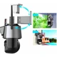 Уличная охранная WIFI камера видеонаблюдения Dual Lens Поворотная камера с сиреной P11 (356035) - изображение 4