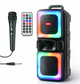 Портативна колонка XO F55 Boat Double 20W Bluetooth 5.0 RGB караоке мікрофон + пульт - зображення 1