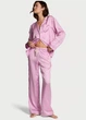 Піжама сатинова (сорочка + штани) Victoria's Secret Signature Satin Heart Long Pajama Set S Regular Ліловий - зображення 1