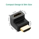 Адаптер HDMI угловой переходник UGREEN HD112 (90°) 4K Male to Female Up-angled Черный - изображение 2