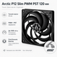 Вентилятор корпусний Arctic P12 Slim PWM PST 120 мм 4-Pin FDB 3 Pack Black (ACFAN00275A) - зображення 2