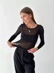 Напівпрозорий лонгслів із тонкої сітки XS/S/M Чорний (100113) - зображення 2