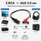 Аудіокабель 2 rca папа на aux 3.5 мм 77620 - изображение 2