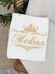 Банное полотенце Family Tradition двусторонняя махра с вышивкой 140х70 см белое Мedina - изображение 2
