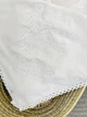 Крыжма для девочки Family Tradition велюровая махра пике косичка с вышивкой и кружевом 100х100 см кремовая Ангельское пение - изображение 3