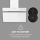 Витяжка Klarstein Alina Cooker 60 см біла, світлодіодний дисплей, внутрішнє освітлення, переднє скло біле 10034105 (my-5037) - изображение 7