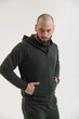 Базовий чоловічий спортивний костюм на блискавці з капюшоном, турецька двонитка, оливковий у розмірі 2XL - зображення 4