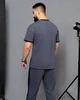 Легкий спортивный костюм мужской без утепления с футболкой и штанами двунитка 52-54 графит (темно-серый) - изображение 3