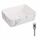 Раковина Qtap Tern 480x370x135 мм Marble прямоугольная для ванной комнаты с донным клапаном. (601211) - изображение 6