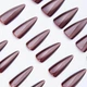 Накладные ногти Nail кошачий глаз шоколад, форма стилет, длинные, 24 шт - изображение 2