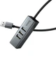USB-хаб Hoco HB1D 4 в 1 сірий три USB 2.0 RJ45 для ноутбука та комп'ютера алюмінієвий сплав довжина кабелю 1 м - зображення 5