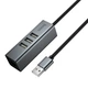 USB-хаб Hoco HB1D 4 в 1 сірий три USB 2.0 RJ45 для ноутбука та комп'ютера алюмінієвий сплав довжина кабелю 1 м - зображення 6