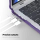 Накладка TPU PC для MacBook Pro 14 дюймів 2021 2023 2024 2025 фіолетова з підставками та захистом від ударів - зображення 4