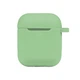 Силіконовий футляр з карабіном для Airpods 1 2 колір 55.Pine green розмір 80х90х30 мм - зображення 6