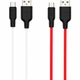Кабель USB Micro 1 м 2,4 А чорно-білий силікон Hoco X21 Plus для заряджання та синхронізації - зображення 2