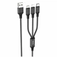 Кабель USB Hoco X76 3 в 1 Micro USB Type C Lightning 1м 2А чорний для заряджання смартфонів та планшетів - зображення 1