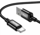 Кабель USB Type-C 3А 1м для заряджання та передачі даних Hoco X89 Wind чорний нейлонова обплетення - зображення 1