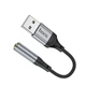 Перехідник Hoco LS36 USB to AUX 3.5mm female 12см чорний з підтримкою мікрофона та управління - зображення 5