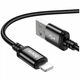 Кабель USB Lightning 2.4A 2м чорний алюмінієвий для заряджання та передачі даних Hoco X89 - зображення 1