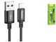 Кабель USB Lightning 2.4A 2м чорний алюмінієвий для заряджання та передачі даних Hoco X89 - зображення 4