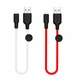 Кабель USB Lightning 0.25м 3А чорно-червоний силікон Hoco X21 Plus для заряджання та синхронізації - зображення 2