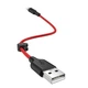 Кабель USB Lightning 0.25м 3А чорно-червоний силікон Hoco X21 Plus для заряджання та синхронізації - зображення 6