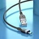 Кабель USB Hoco X109 Micro 2.4A 3м черный силиконовый для зарядки и передачи данных - изображение 4