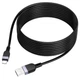 Кабель Hoco X109 3 м USB Lightning 2.4 А силіконовий чорний для заряджання та передачі даних L-подібний - зображення 1