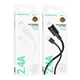 Кабель USB Lightning 2.4A 1м чорний ПВХ Borofone BX111 для заряджання та передачі даних - зображення 3