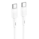 USB кабель Hoco X83 60Вт 1м Type-C to Type-C білий для заряджання та передачі даних - зображення 5