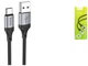 Кабель USB Type-C 3A 1м чорний нейлонова обплетення Hoco X102 для заряджання та синхронізації - зображення 3