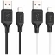 Кабель USB Hoco X90 Lightning 2.4A 1м чорний силіконовий для заряджання та передачі даних - зображення 2