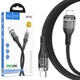 Кабель USB Type-C to Lightning 20W 1.2м чорний Hoco U115 Transparent для швидкого заряджання Apple пристроїв - зображення 7