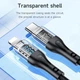 Кабель USB Type-C to Lightning 20W 1.2м чорний Hoco U115 Transparent для швидкого заряджання Apple пристроїв - зображення 8