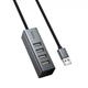 USB-хаб Hoco HB1A 4 порти USB 2.0 швидкість до 480 Мбіт/с алюмінієвий сірий для ноутбуків та комп'ютерів - зображення 1