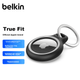 Брелок BELKIN AirTag/AirTag2, захисний чохол для пристрою Apple із захистом від втрати, силіконовий чохол для трекера зі світловідбиваючим контурним кільцем, чорний MSC003 - изображение 1