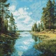 Алмазна мозаїка Струмок в лісі 40х40 Ідейка (AMO8336) - изображение 1