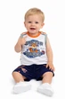 Комплект летний для мальчика майка и шорты Garden Baby 42049-16 белый с синим 68 - изображение 2