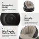 Надувное кресло AIR SOFA велюровое 80×80×67см Бежевый - изображение 3