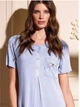 Нічна сорочка Lormar Saten Camicia Serafino блакитна 44 - зображення 2