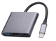 Адаптер 4K USB Type-C 3.1 -> HDMI/VGA/ТВ/USB 3.0/USB-C/OTG конвертер 5Gbps Серый - зображення 5