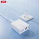 Мережевий зарядний пристрій XO L133 75W GaN, 6 портів (3×USB-C + 3×USB-A), Power Delivery + QC, швидка зарядка, адаптер живлення, білий - зображення 5