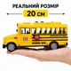 Игрушечный школьный автобус School Bus со светом и звуком, инерционный, 20 см, масштаб 1:20, открывающиеся двери, арт. WY940A - изображение 2