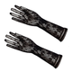 Перчатки в сетку с цветочным узором 30 см Черные Podarkus BK1157-BL - изображение 2